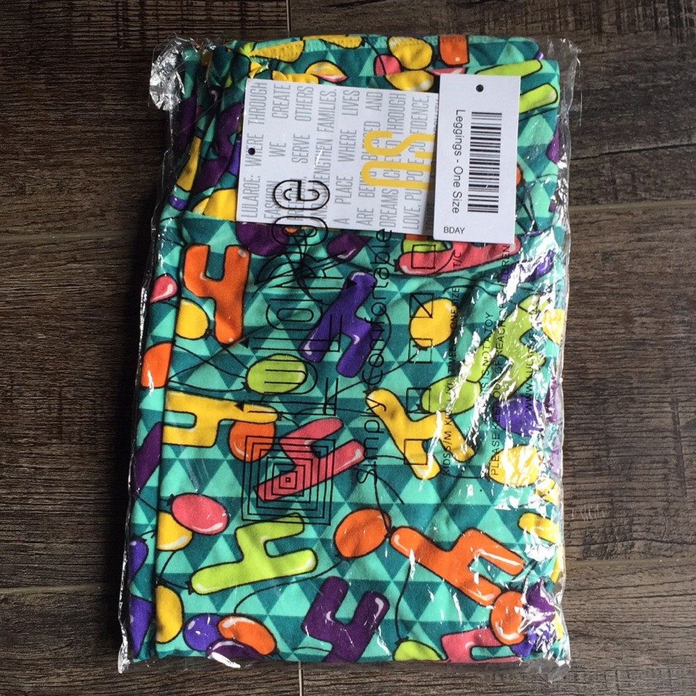OS LuLaRoe 4th Birthday Leggings